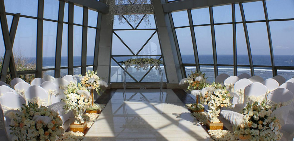 pearl chapel samabe wedding decoration - samabe bali resort and villas