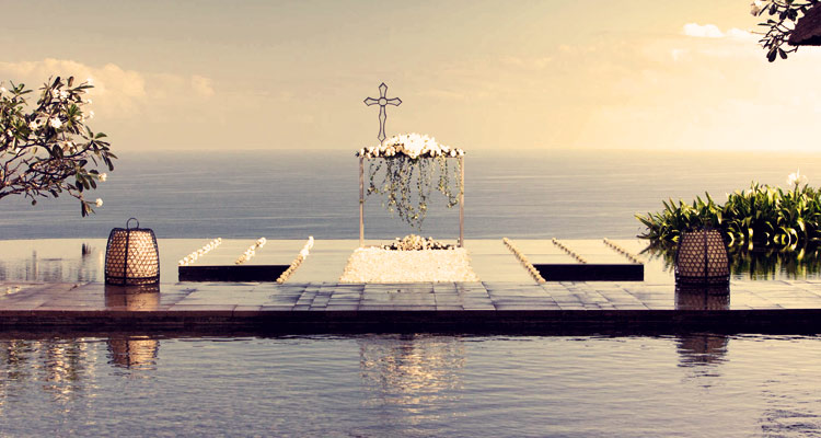 bulgari resort bali floating wedding venue with indian ocean view